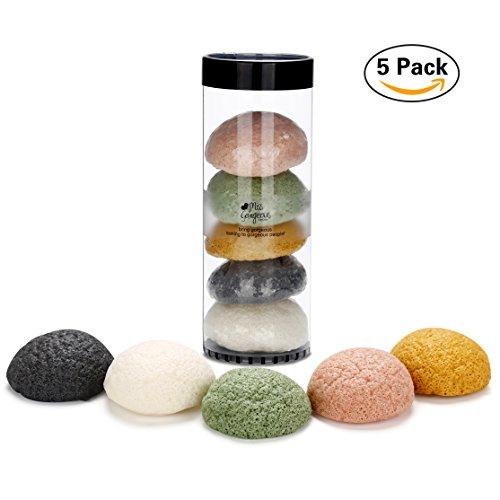 Esponja exfoliante Konjac (5 piezas) Esponja exfoliante facial Limpieza facial profunda facial bocanada de limpieza facial