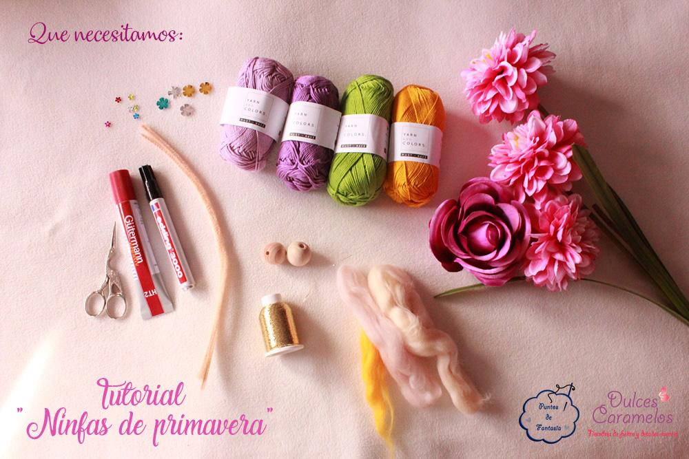 Tutorial Ninfas de Primavera con lana de fieltrar y flores