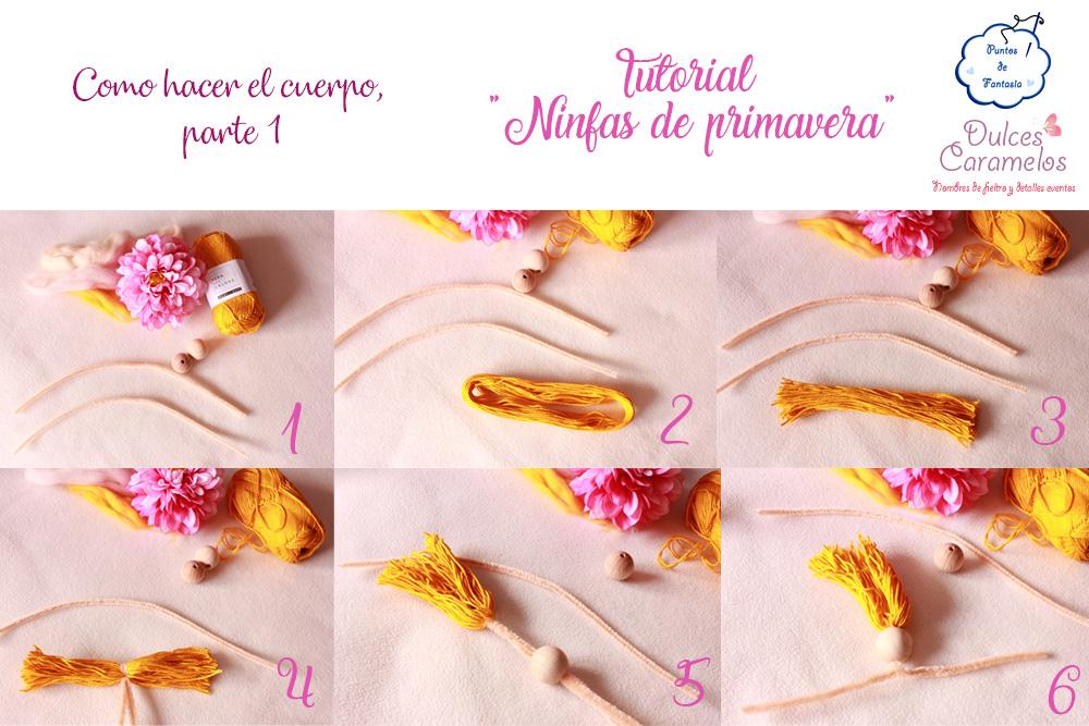 Tutorial Ninfas de Primavera con lana de fieltrar y flores