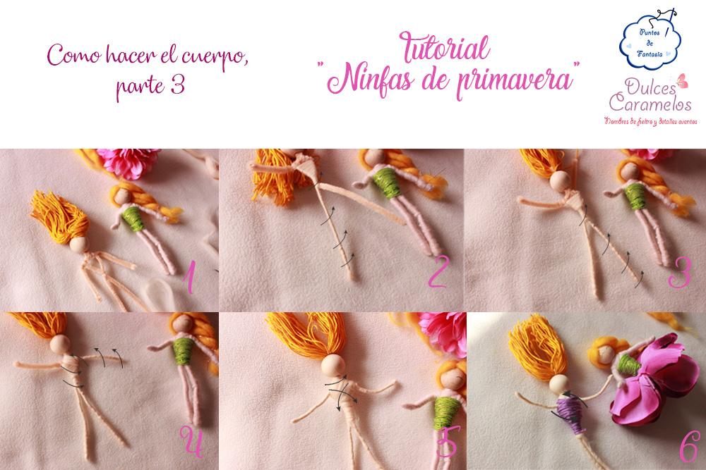 Tutorial Ninfas de Primavera con lana de fieltrar y flores