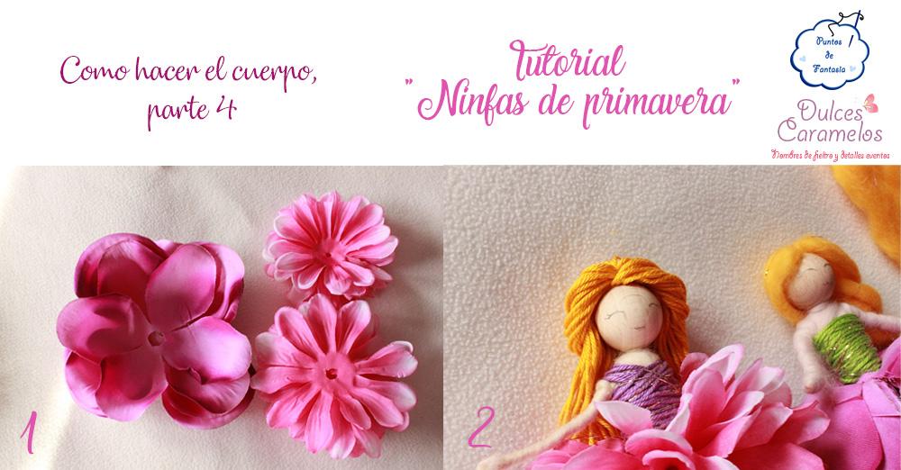 Tutorial Ninfas de Primavera con lana de fieltrar y flores