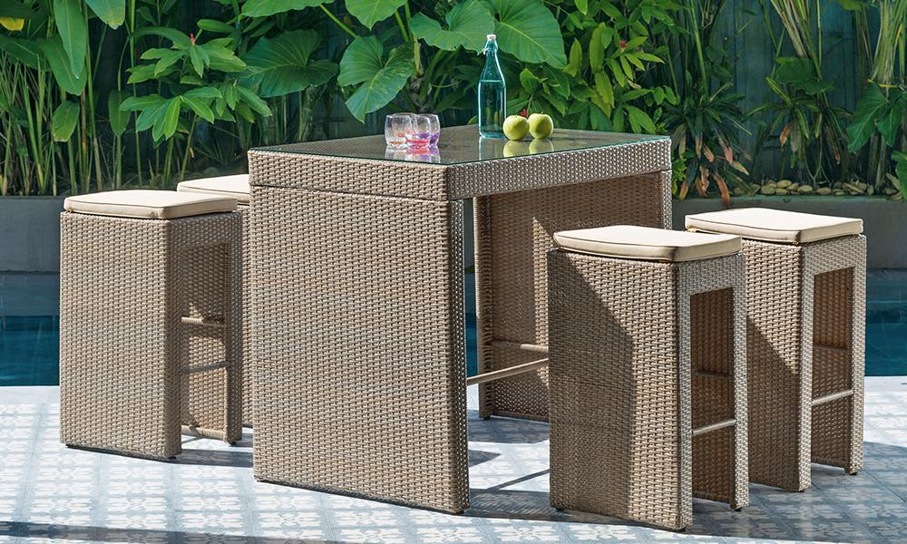 Conjunto de Mesa Bar + 4 Taburetes JAMAICA Conforama