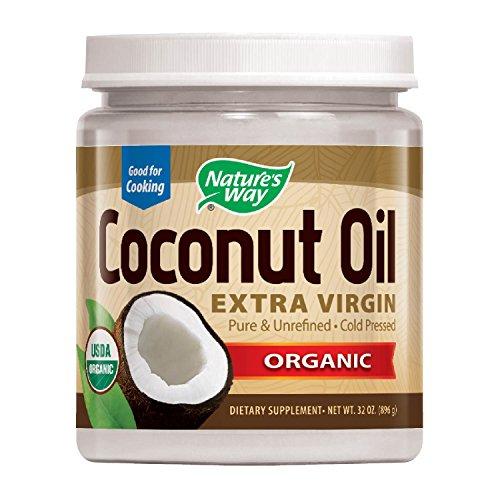 Natures Way Organic Extra Virgin Coconut Oil- Pure, Cold-pressed, Organic, Non-GMO, Gluten-free- 32 Ounce