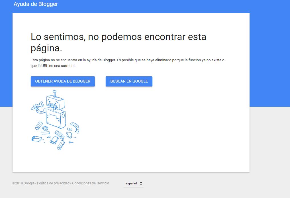 Ayuda de Blogger desactualizada