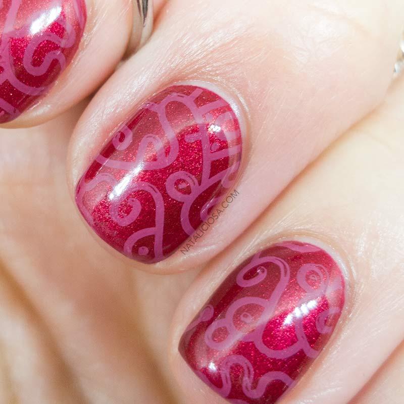 swatches 230 amorous red pink gellac opiniones esmalte semipermanente rojo con brillos de larga duracion con filigrana de estampacion de konad y born pretty store