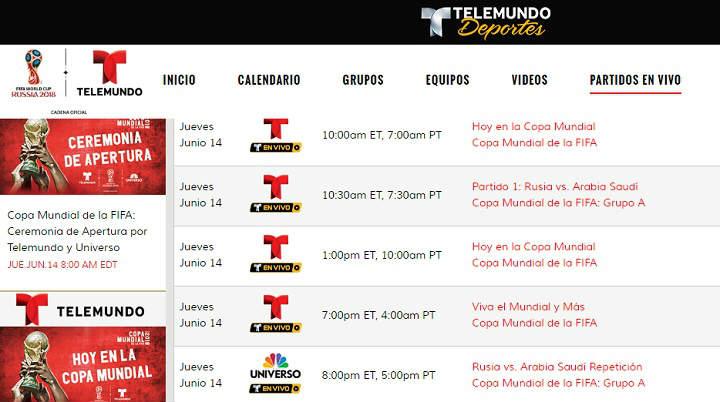 Cómo ver el mundial de futbol de Rusia 2018 o la Copa Mundial de la FIFA Rusia 2018 en directo en streaming y en vivo desde teléfono móvil tableta o PC