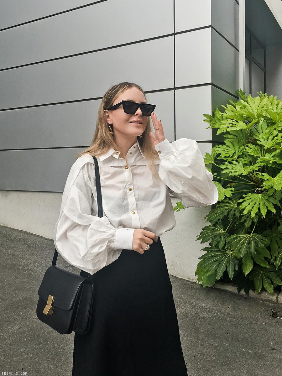 Trini | Céline shirt The Row skirt