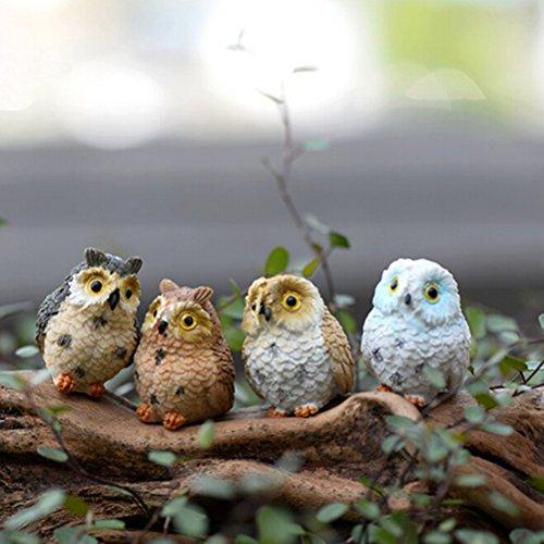 SNNplapla Diy Miniature Owl - Chic Garden Moss Terrarium Desktop Decor Crafts Bonsai Animals