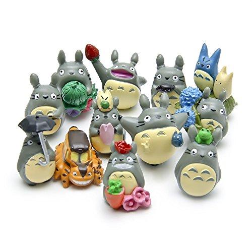 12pcs My Neighbor Totoro Figures Toy Miniature Micro Gnome Terrarium Resin Craft Gift