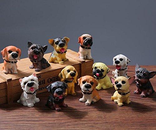 FinerMe 12 Pcs Miniature Dog Puppy Resin Craftwork Decorations Dollhouse Creative Home Crafts Toy Christmas Birthday Gift Desk Decorations