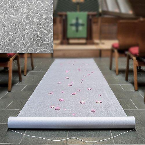 Fashioncraft WHITE AISLE RUNNER WITH A FLORAL LACE DESIGN