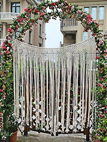 Pantaknot Large Macrame Boho Decor Wall Hanging Wedding Backdrop Arch Window Covering Headboard Curtain, 56”W x 50”L
