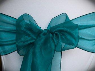 MDS Set of 50 Organza Chair Sashes / Bows sash for Wedding or Events Banquet Decor Chair bow sash -dark teal