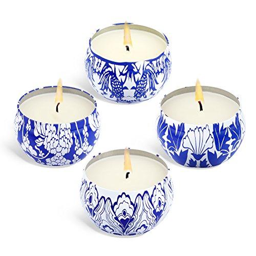 Jogboy Candles, Citronella Candles, Natural Mosquito Repellent, Scented Candles Natural Soy Wax Portable Travel Tin Candle, 100% Soy Wax for Stress Relief and Aromatherapy Candles, Set Gift of 4 Pack