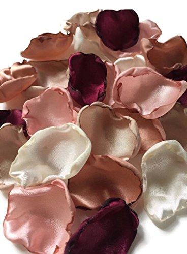 Maroon blush pink ivory champagne and rose quartz 100 flower petals wedding decor bridal shower decor baby shower decor flower girl petals