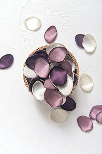 lings moment Artificial Flowers Silk Rose Petals 200PCS (Ivory/Mauve/Plum) Flower Girl Scatter Petals for Wedding Aisle Centerpieces Table Confetti Party Favors Home Decoration
