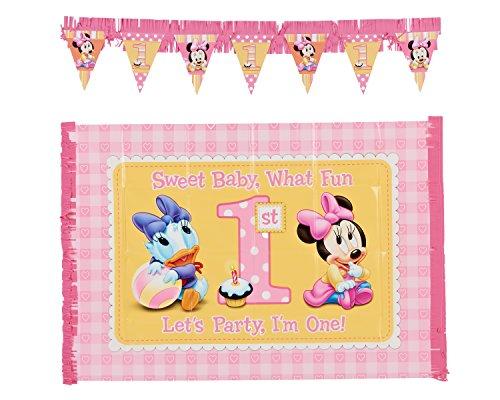 2-Piece Minnies 1st Birthday High Chair Decoration Kit