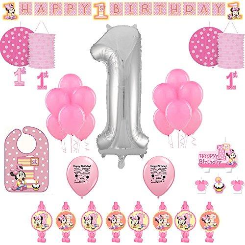 Baby Minnie Mouse Party Supplies Balloon and Room Decorating Kit (Minnie Mouse)