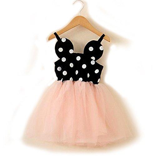 Baby Girl Birthday Dress shining Crown (1T, Minnie Mouse polka dot tutu)