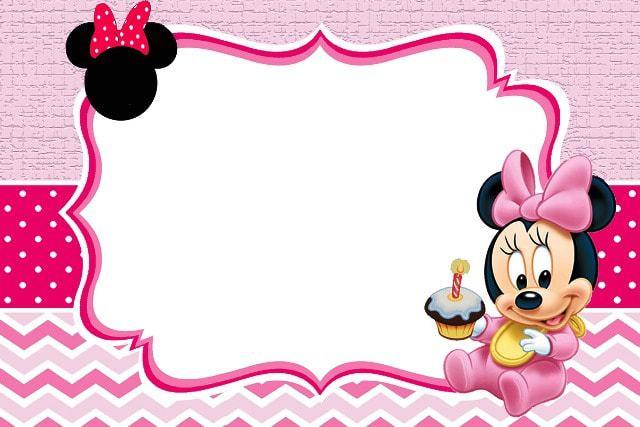 minnie mouse bebe invitaciones