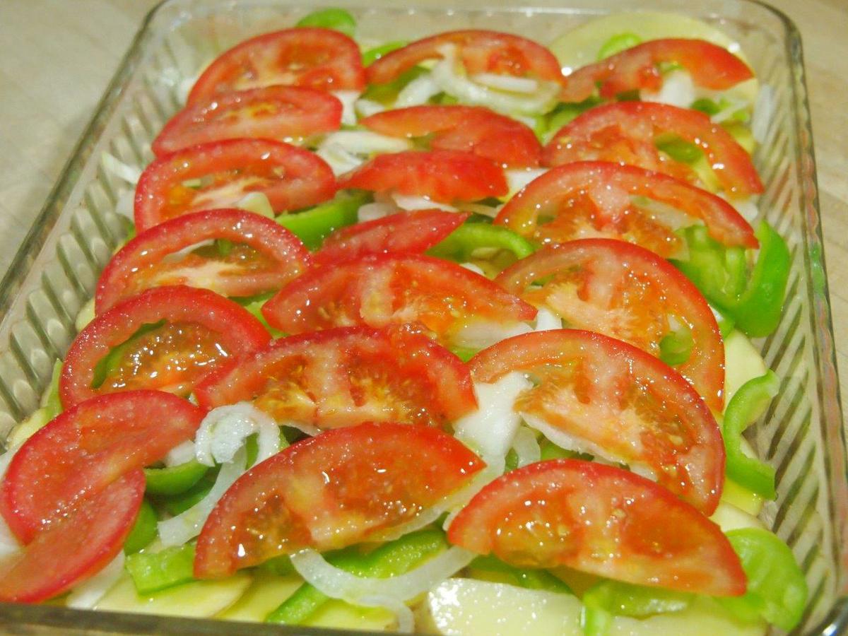 verduras para horno con tomate