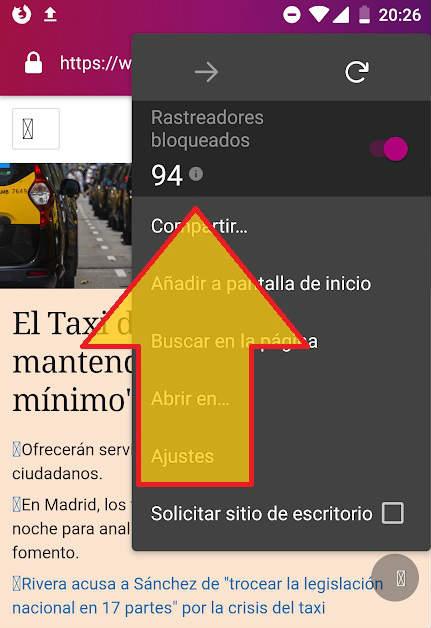 Navegador con adblocker o bloqueador de anuncios integrado para Android