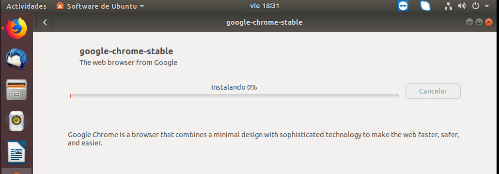 instalar chrome en ubuntu barra de progreso