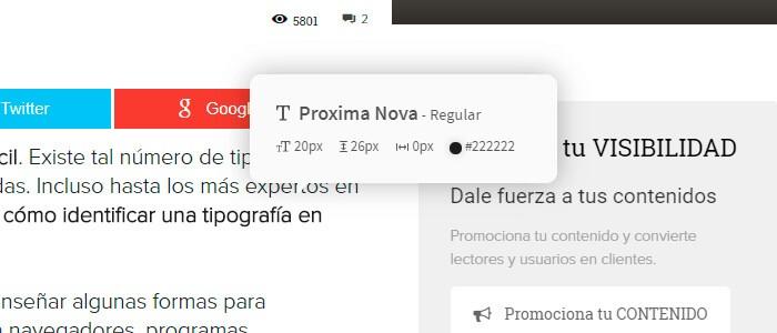 saber tamaño de una tipografía