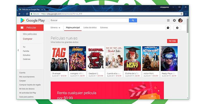 Páginas para ver Películas Online - Google Play