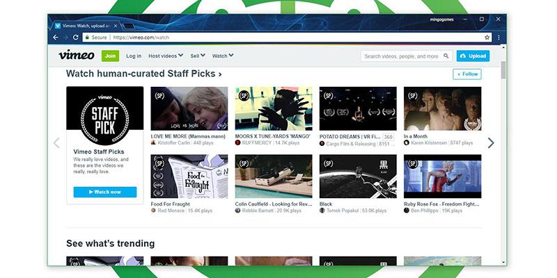 Páginas para ver Películas Online - Vimeo