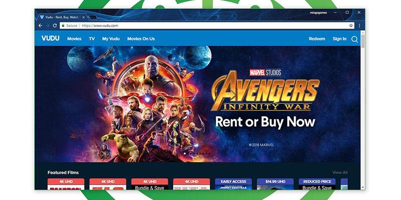 Páginas para ver Películas Online - Vudu