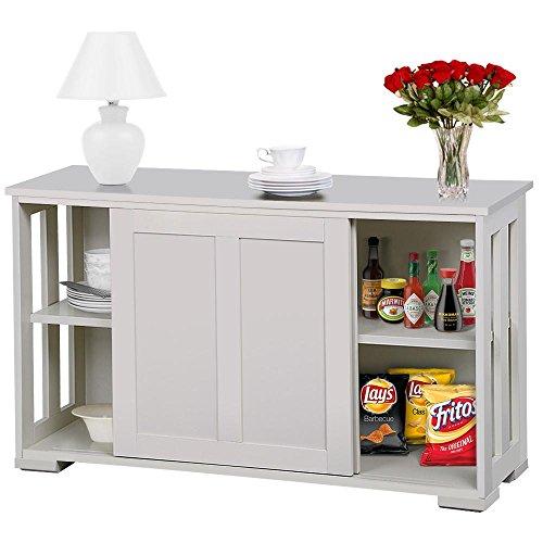 go2buy Antique White Stackable Sideboard Buffet Storage Cabinet with Sliding Door Kitchen Dining Room Furniture