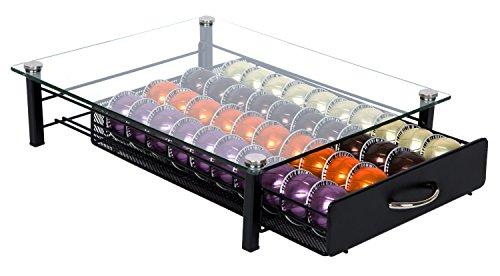 Insight Nespresso Vertuoline Coffee Pod Holder (Holds 40 Vertuo Coffee or Espresso Capsules)- Tempered Glass Drawer (Coffee pods NOT Included. Does NOT fit K-Cups)