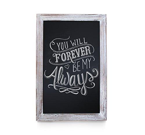 HBCY Creations Rustic Whitewashed Magnetic Wall Chalkboard, Extra Large Size 20" x 30", Framed Decorative Chalkboard - Great Kitchen Decor, Weddings, Restaurant Menus More! … (20" x 30")