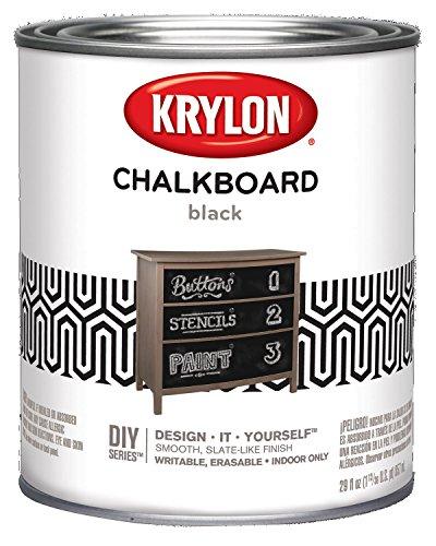 Krylon K05223000 Chalkboard Paint Special Purpose Brush, Black, Quart
