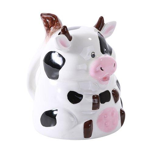 Topsy Turvy Coffee Mug Adorable Mug Upside Down Tea Home Office Decor (Cow)