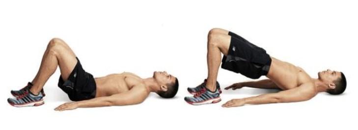 Ejercicio del puente para cuidar tu espalda al correr