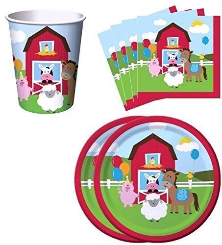 Farm House Fun Barnyard Animals Birthday Party Supplies Set Plates Napkins Cups Kit for 16 by Creative Converting