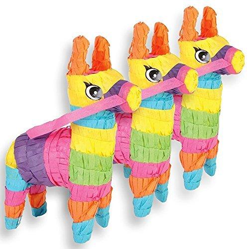 MINI DONKEY PINATAS, 3 Count