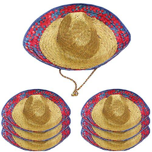 Funny Party Hats Sombrero Hats - 6 Pack -Child and Adult Sizes Costume and Dress up Hat by