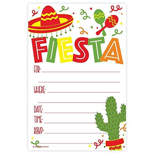 Fiesta Party Invitations (20 Count) With Envelopes