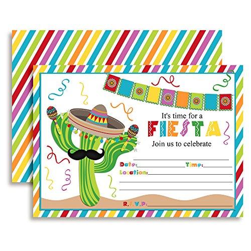 Fiesta Cactus Celebration Fill In Invitations set of 10