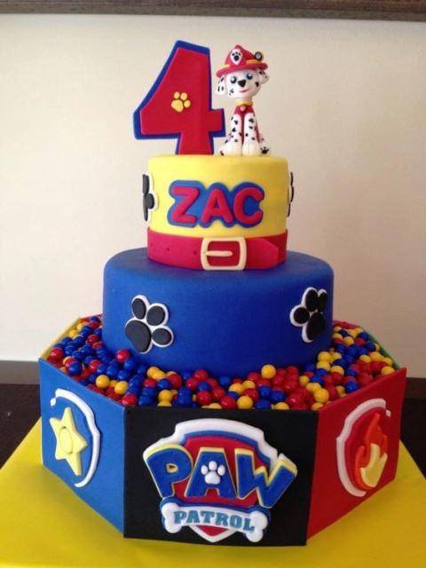 comidas candy bar cake paw patrol