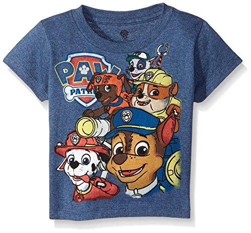 Paw Patrol Little Boys Toddler Group T-Shirt, Navy Heather, 3T
