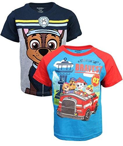 Nickelodeon Paw Patrol Boys T-Shirt (2 Pack) (3T, Paws Bravest)