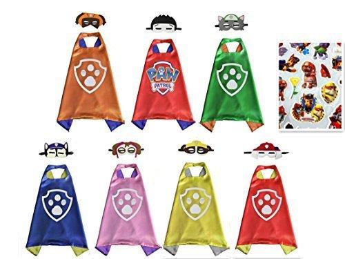 YL Paw Patrol Set of 7 Cape & Mask Cosplay Kids Costume Party