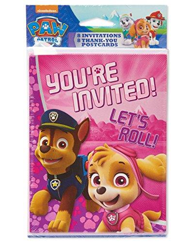 Nickelodeon American Greetings PAW Patrol Pink Invite and Thank You Combo Pack