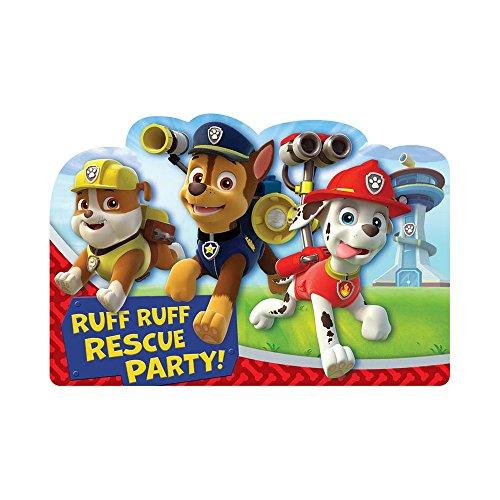 Amazing Paw Patrol Birthday Party Postcard Invitation Cards Supply (8 Pack), Blue/Red, 6 1/4" x 4 1/4"