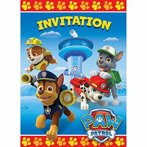 Paw Patrol Party Invitations, 8ct