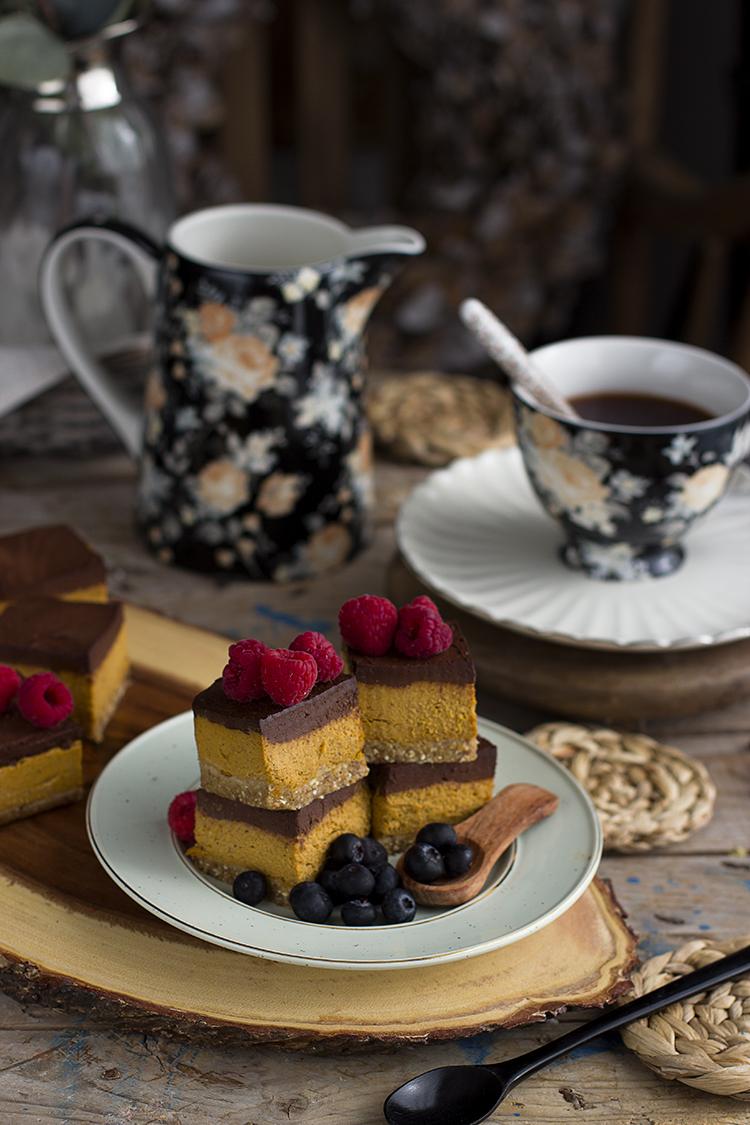 Cuadraditos de Calabaza y Chocolate Healthy Receta fácil